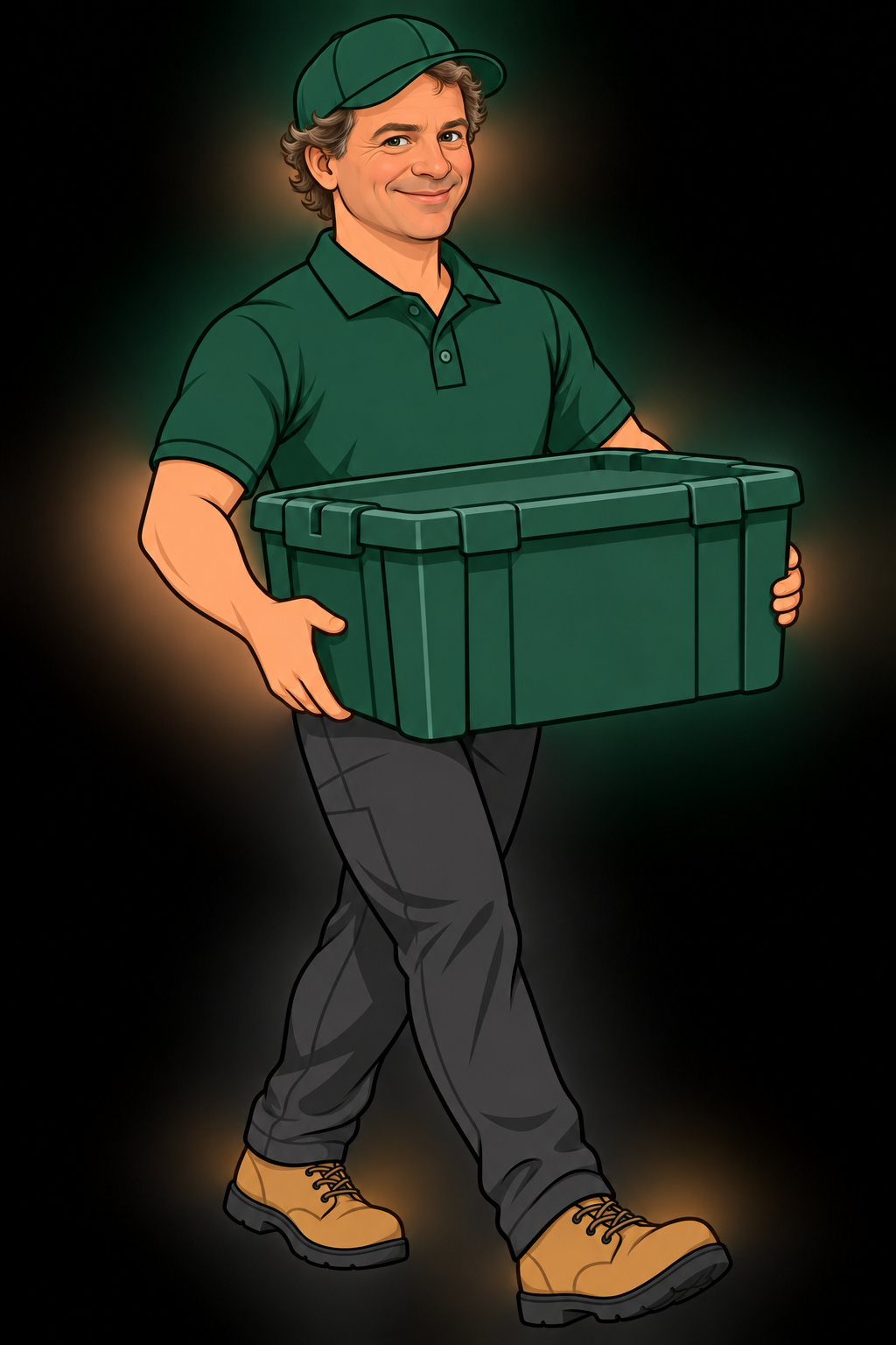 Sanford Totes owner carrying a reusable moving tote